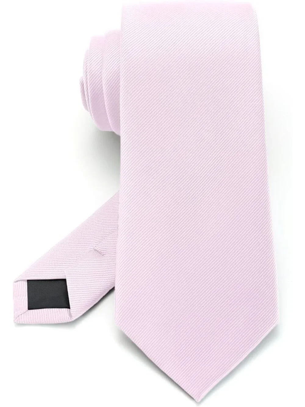 Men's Light Pink Twill Diagonal Textured Silk Formal Necktie For Business Dress